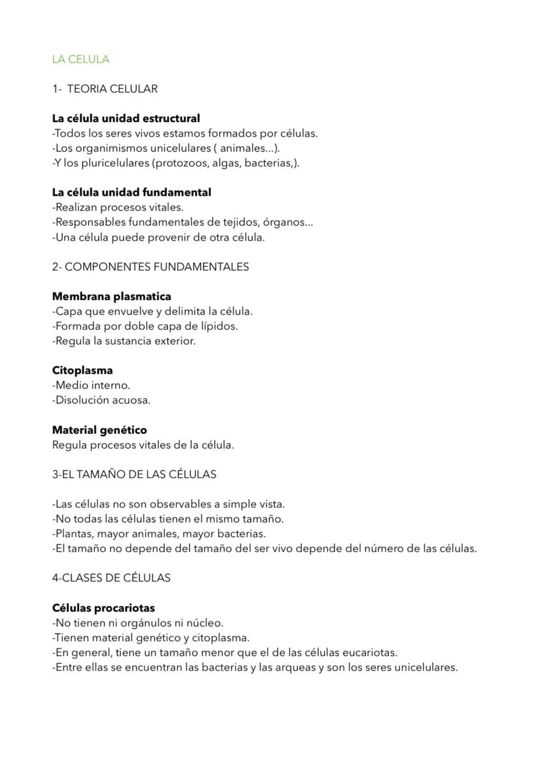 LA CELULA
1- TEORIA CELULAR
La célula unidad estructural
-Todos los seres vivos estamos formados por células.
-Los organimismos unicelular