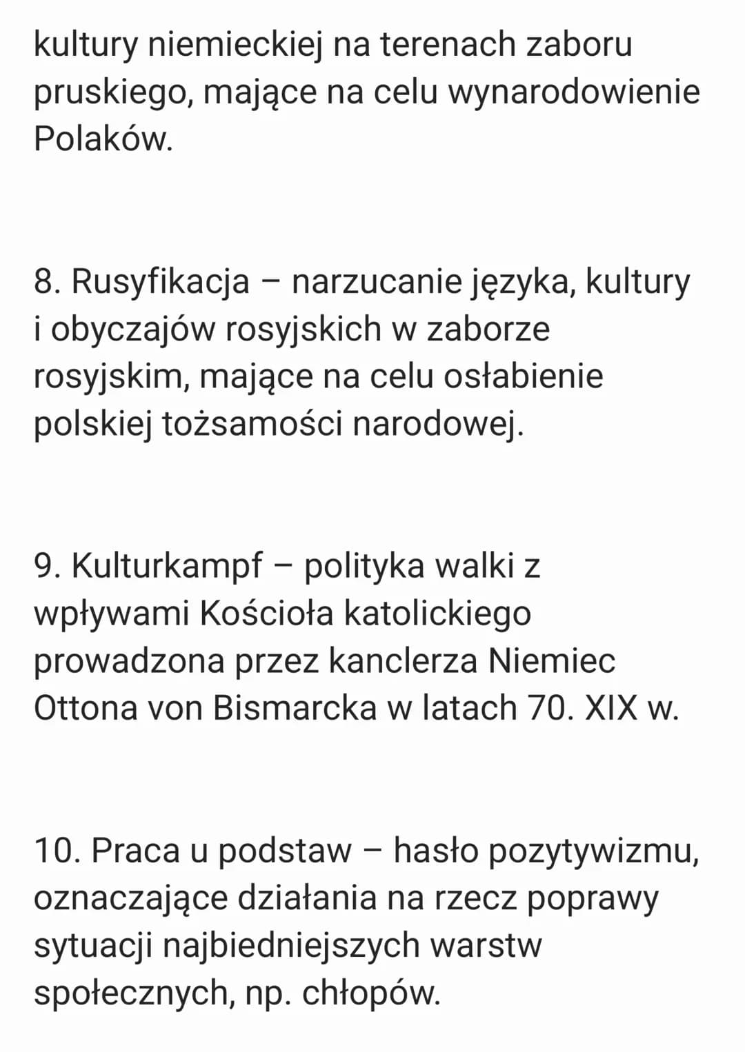 Pojęcia:
1. Odwilż posewastopolska - okres
liberalizacji w Rosji po przegranej wojnie
krymskiej (1853-1856), obejmujący
reformy społeczne i