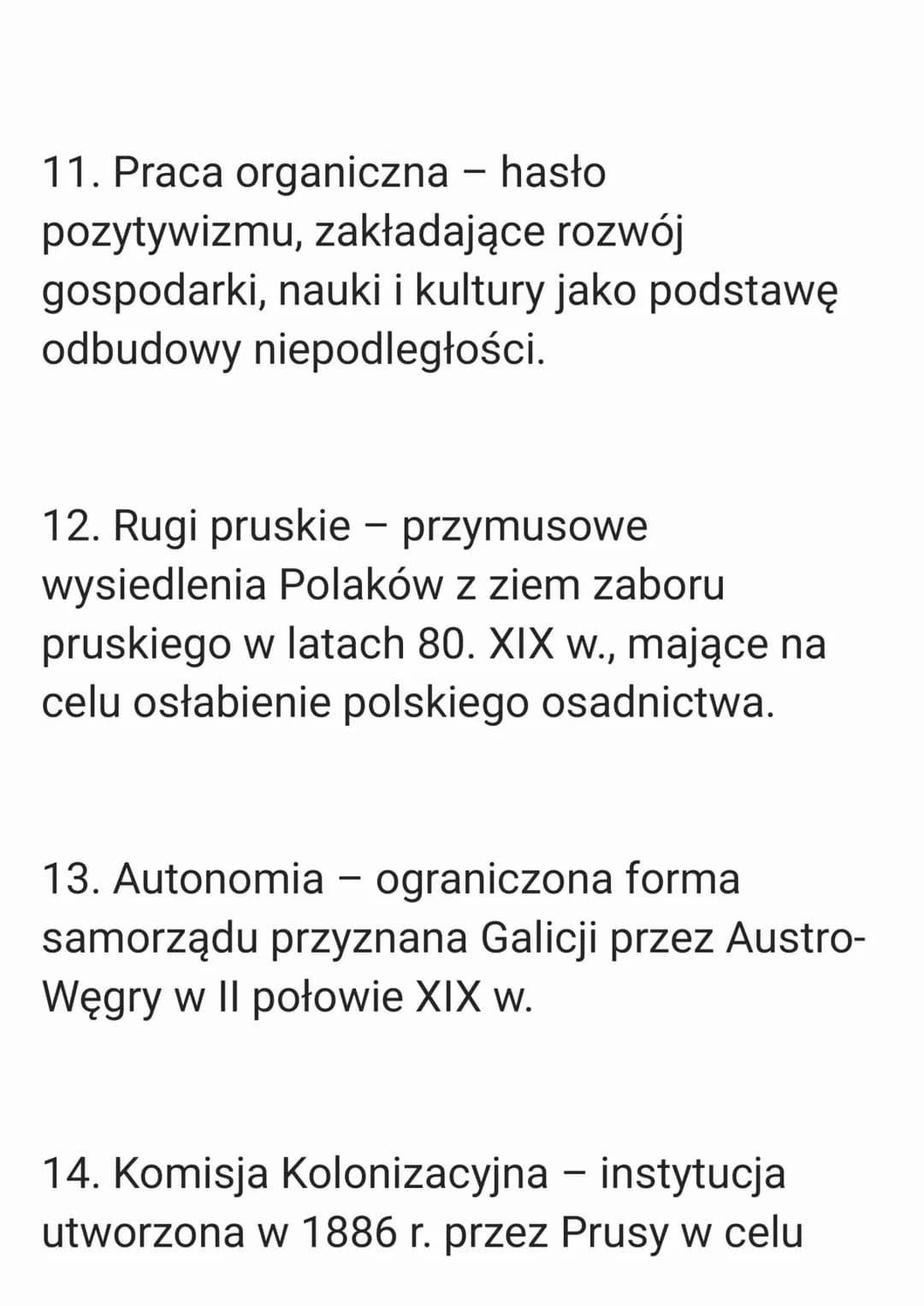 Pojęcia:
1. Odwilż posewastopolska - okres
liberalizacji w Rosji po przegranej wojnie
krymskiej (1853-1856), obejmujący
reformy społeczne i