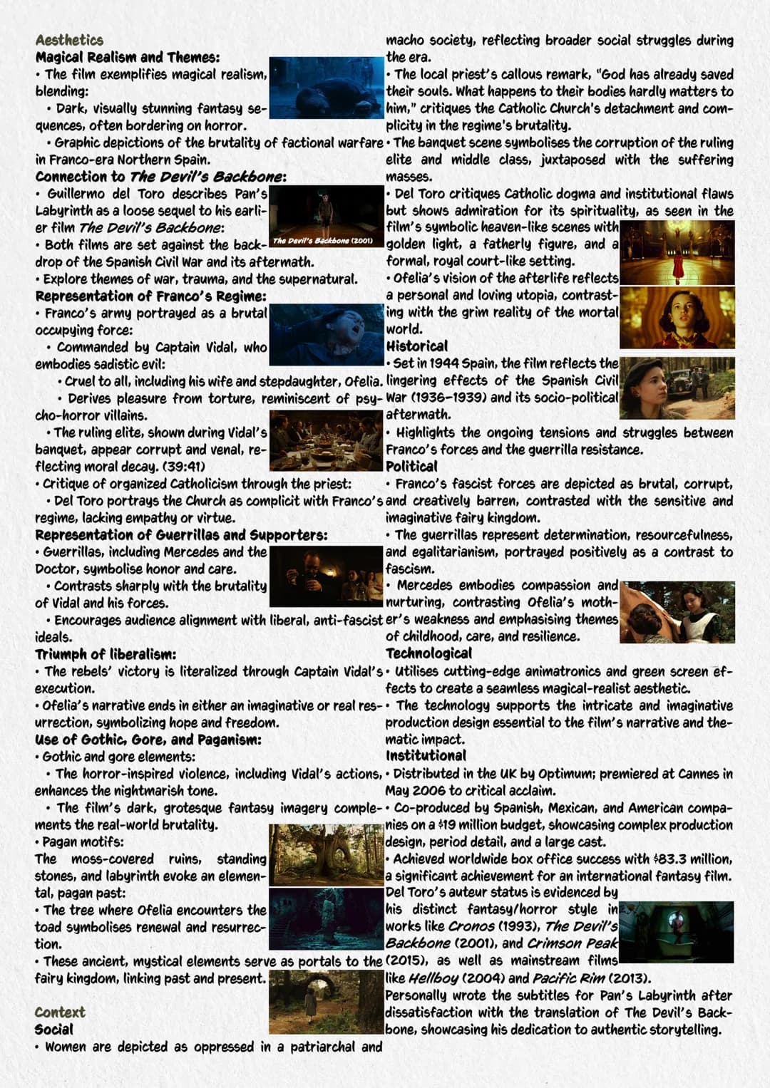 # PAN'S
AL FILM
STUDIES
LABYRINTH
Cinematography
01:23 Ofelia's Eye and the Faery
Kingdom
* Camera Movement: Zoom into an ex-
treme clos