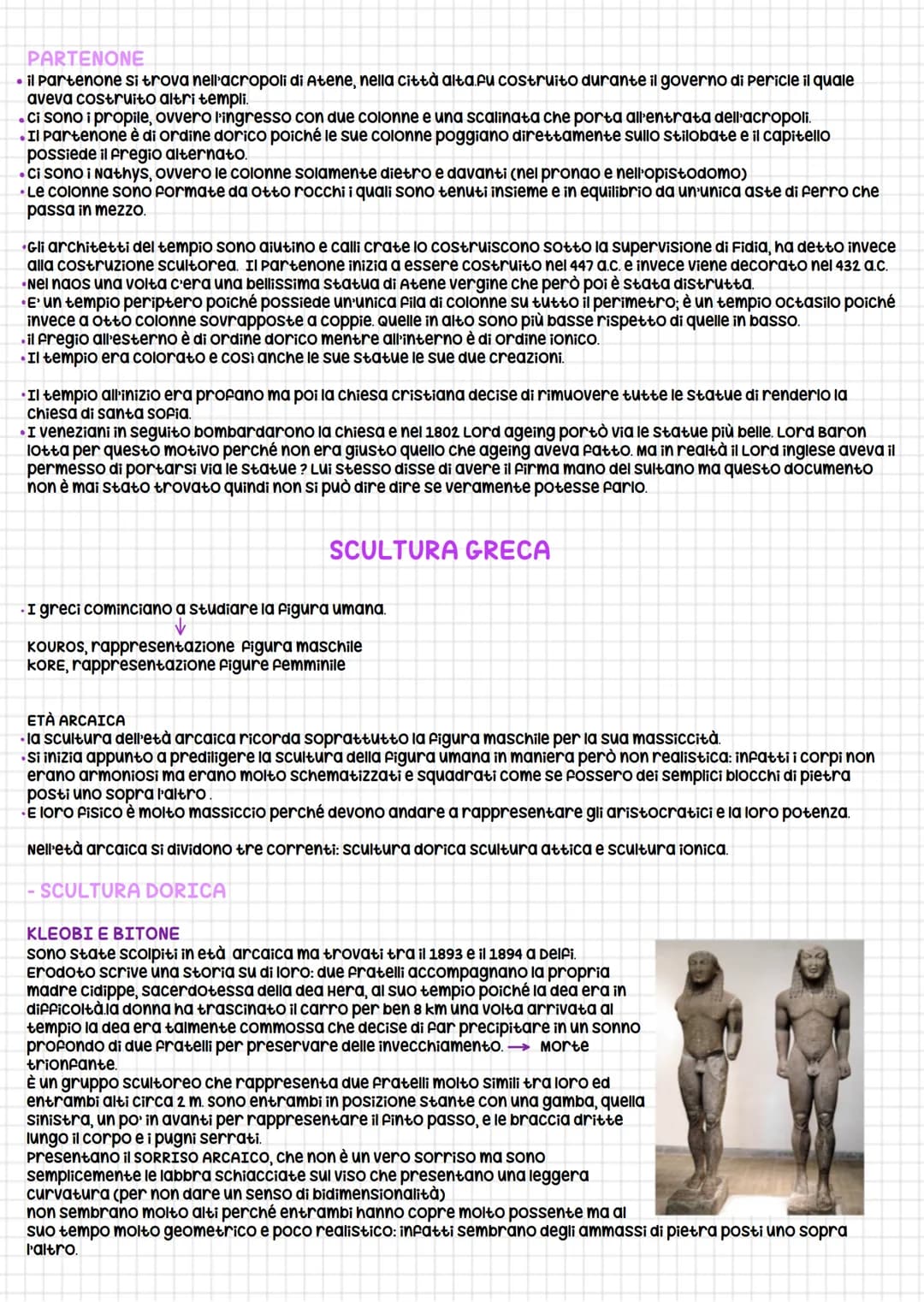 # I greci
- con parte greca si assumono finalità che prima non erano conosciute. L'arte divenne libera espressione
dell'intelletto umano e