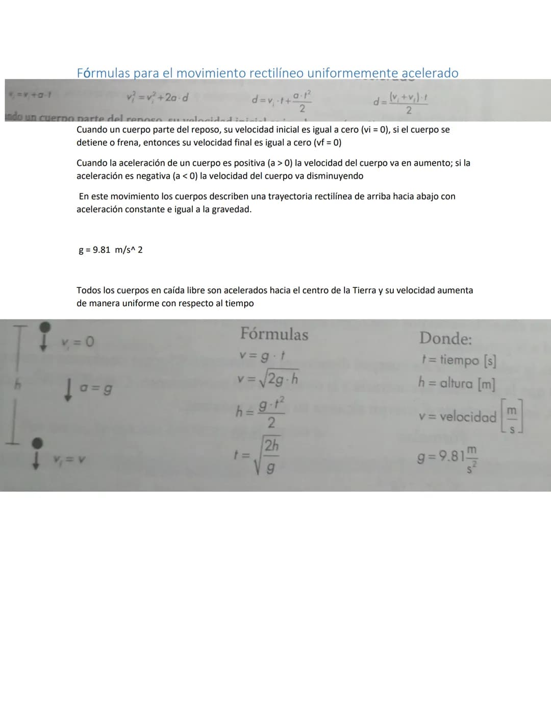 # Cinemática
CONCETOS BASICOS
Física: Ciencia que estudia los cambios de la materia, en específico, posición, masa, cambios y
trasformacio
