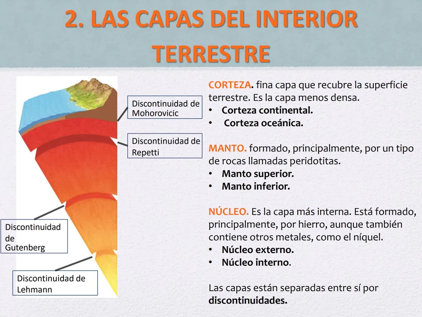 # LA GEOSFERA
Tema 3 # LA GEOSFER A
1. ¿Cómo se originó la Tierra?
2. Las capas del interior terrestre
3. ¿Qué son los minerales?
4. ¿Qué s