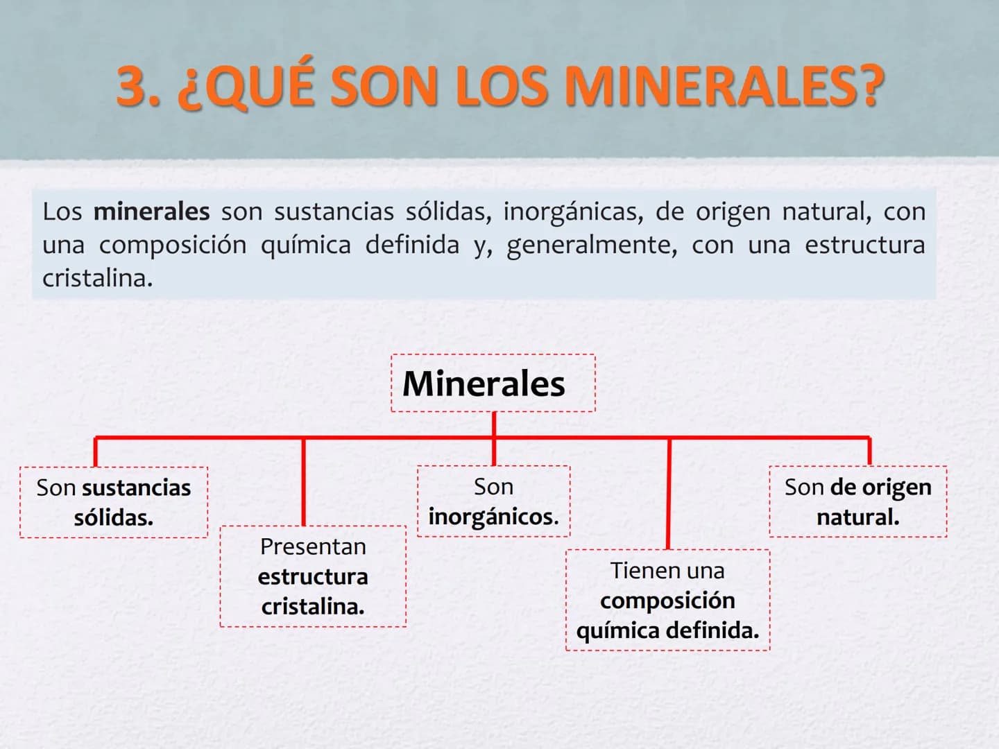 # LA GEOSFERA
Tema 3 # LA GEOSFER A
1. ¿Cómo se originó la Tierra?
2. Las capas del interior terrestre
3. ¿Qué son los minerales?
4. ¿Qué s