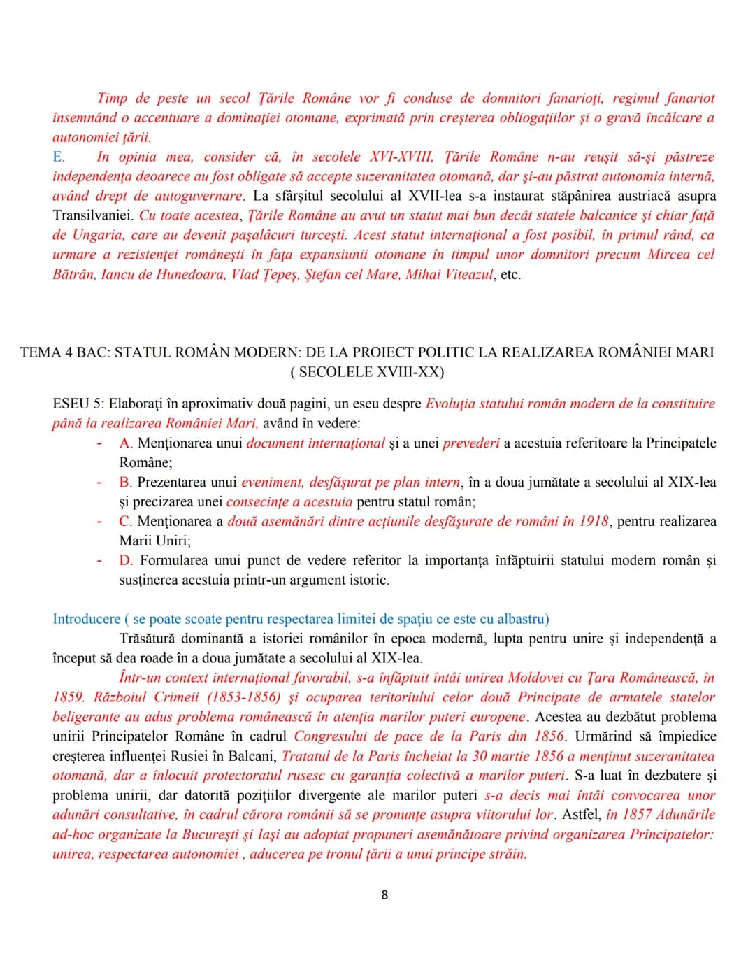 III. ESEURI ARGUMENTATIVE ŞI STRUCTURATE PE UN PLAN DE IDEI DAT
TEMA 1 BAC: ROMANITATEA ROMÂNILOR ÎN VIZIUNEA ISTORICILOR ROMÂNI ŞI STRĂINI