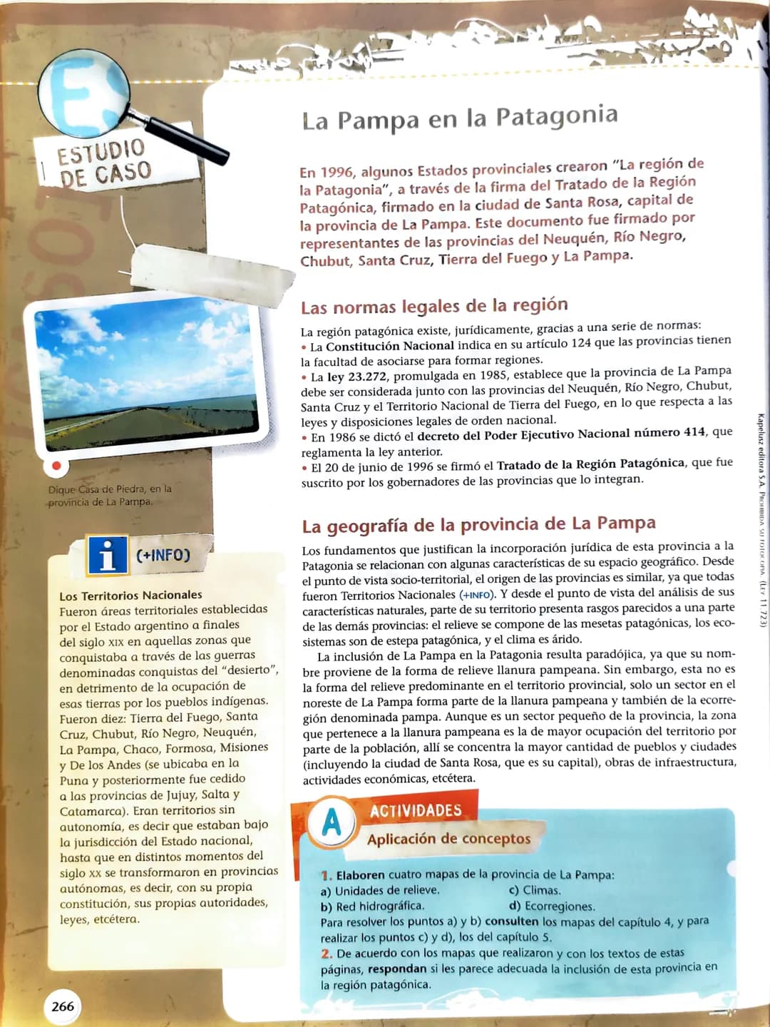 260
16
Los criterios de
regionalización
de la Argentina
Una regionalización es el establecimiento de una división del espacio geográfico