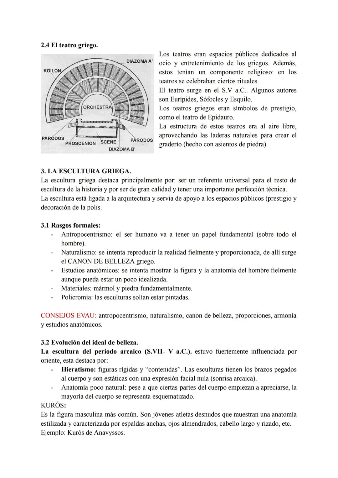 # ΤΕΜΑ 1. ΕI ARTE GRIEGO.
0. RASGOS IMPORTANTES DEL ARTE GRIEGO.
- Antropomorfismo: forma del hombre.
- Antropocentrismo: el hombre como c