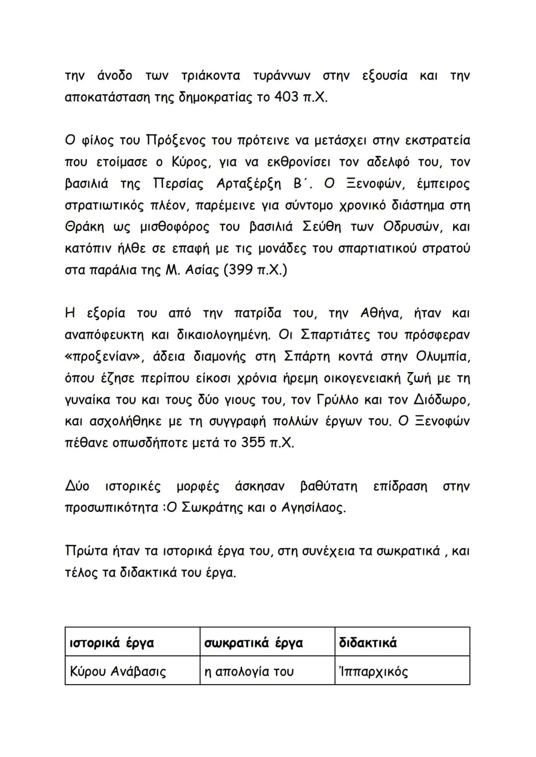 # ΣΧΕΔΙΑΓΡΑΜΜΑ ΕΙΣΑΓΩΓΗΣ (α΄ λυκείου)
Θουκυδίδης: αριστοκρατικής καταγωγής, ο πατέρας του είχε δεσμό
με τον Όλορο (βασιλιά της Θράκης), Μιλ