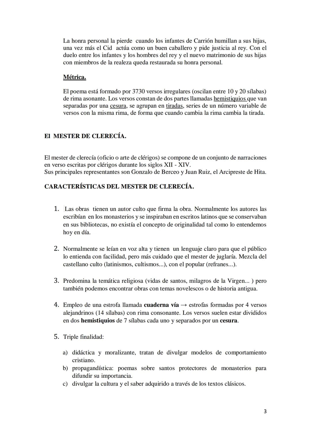 LITERATURA EDAD MEDIA II (UNIDAD3)
LA POESÍA NARRATIVA MEDIEVAL: MESTER DE JUGLARÍA Y MESTER DE
CLERECÍA.
EI MESTER DE JUGLARÍA. LOS CANTA