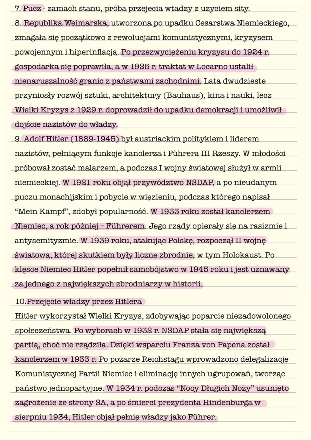 # Rozwój faszyzmu i nazizmu
1. Kryzys demokracji w Europie
Po I wojnie światowej Europa była zniszczona i zubożała, a nastroje
nacjonalist