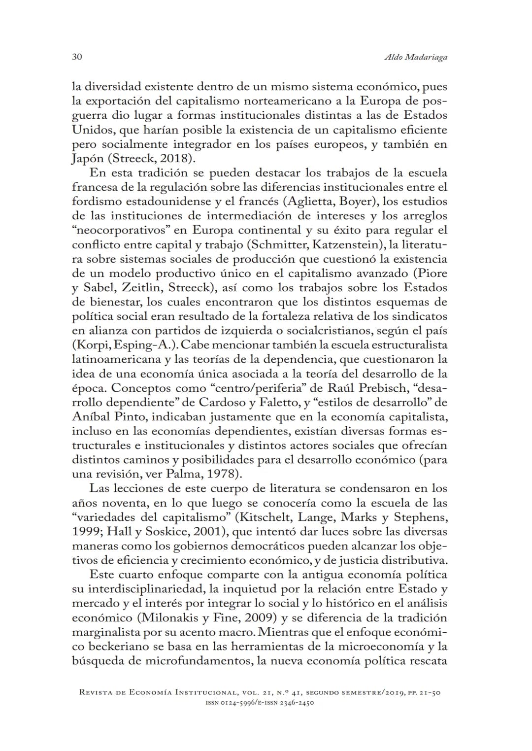 # EL RESURGIMIENTO
DE LA ECONOMÍA POLÍTICA
EN LA CIENCIA
POLÍTICA ACTUAL
Aldo Madariaga
* DOI: https://doi.org/10.18601/01245996.v21n41.02
