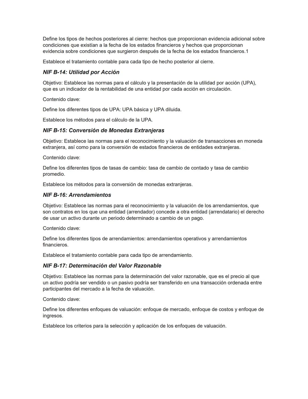 # RESUMEN DE LAS NORMAS DE INFORMACIÓN FINANCIERA.
## Serie NIF A: Marco conceptual
### NIF A-1: Estructura de las Normas de Información F