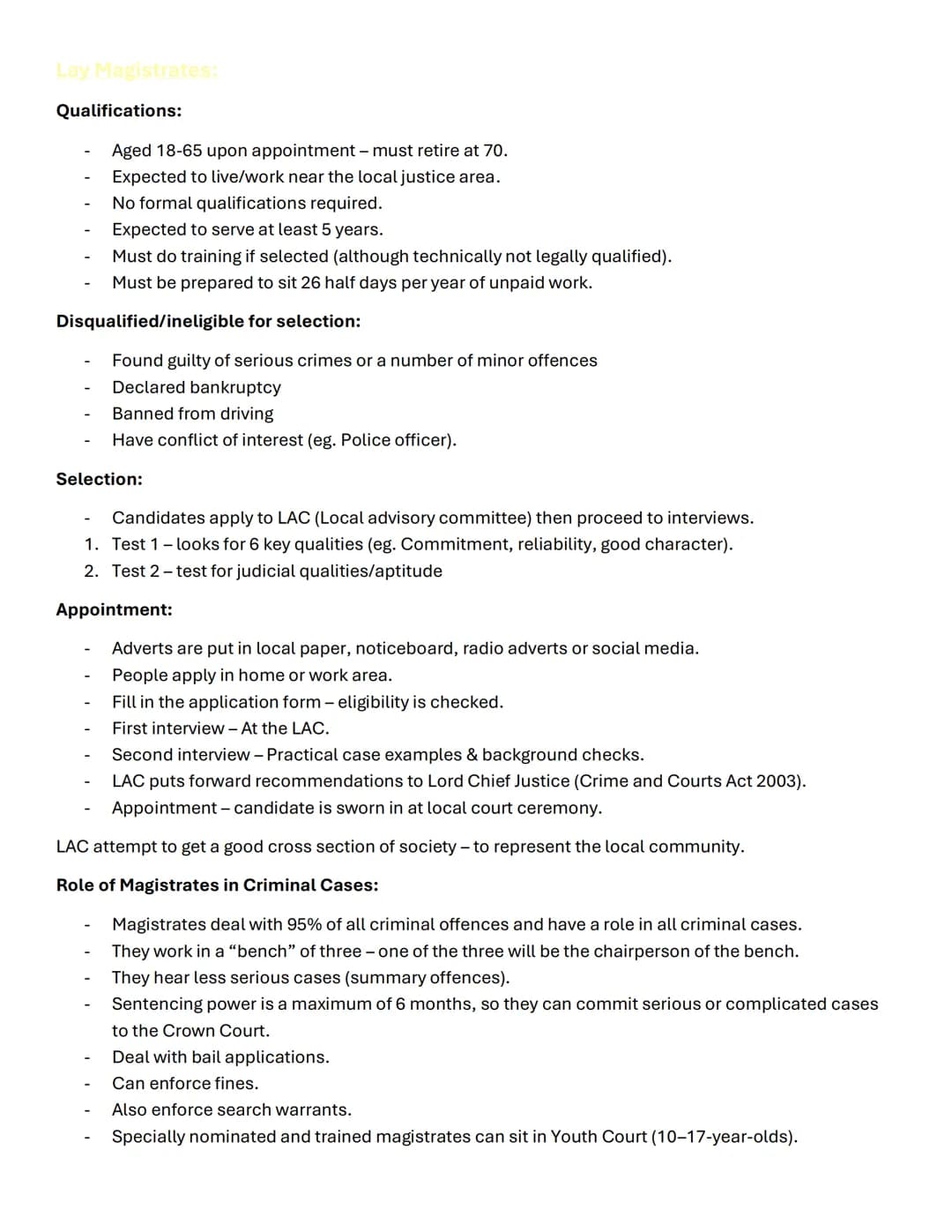 # Lay Magistrates:
Qualifications:
- Aged 18-65 upon appointment - must retire at 70.
- Expected to live/work near the local justice area.