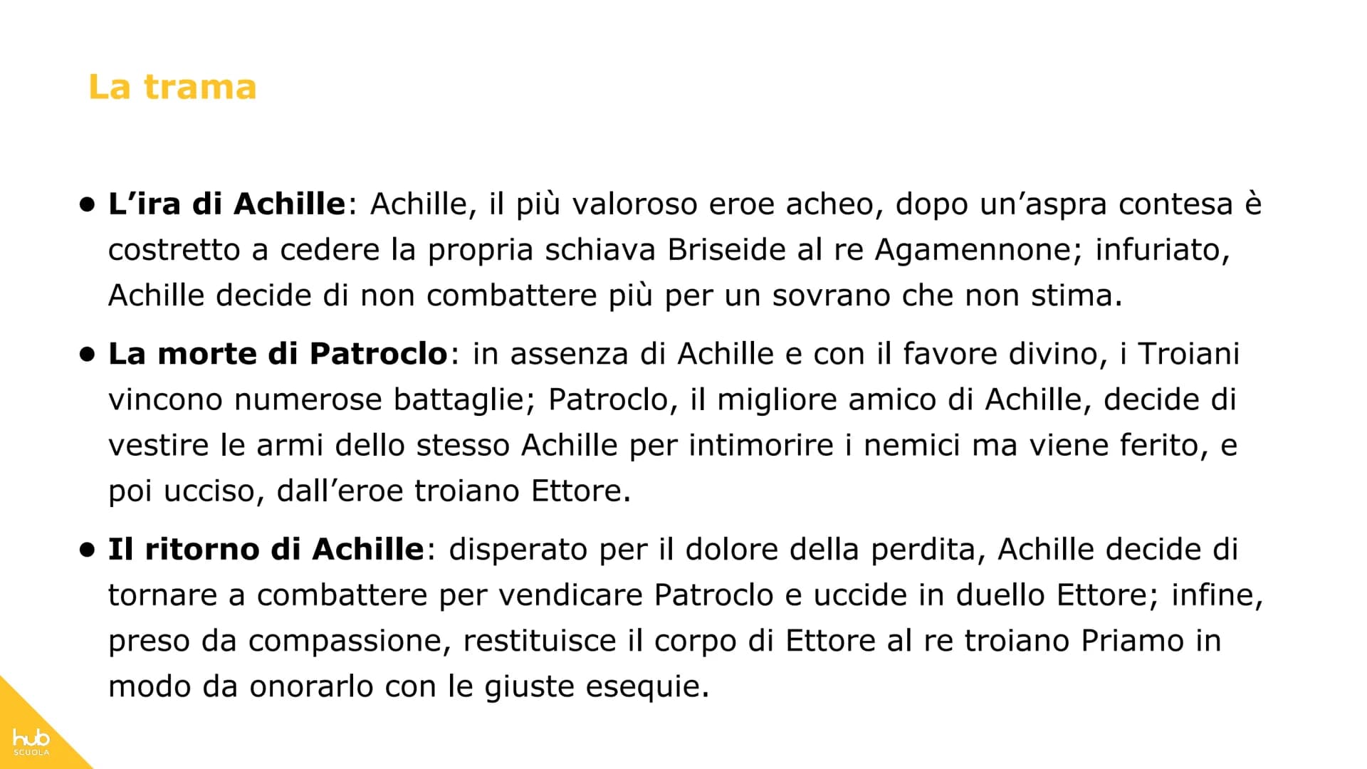 # hub
SCUOLA
# L'Iliade # Definizione
L'Iliade è il più antico poema epico
attribuito a Omero.
Il poema è costituito da più di
15.000 ver