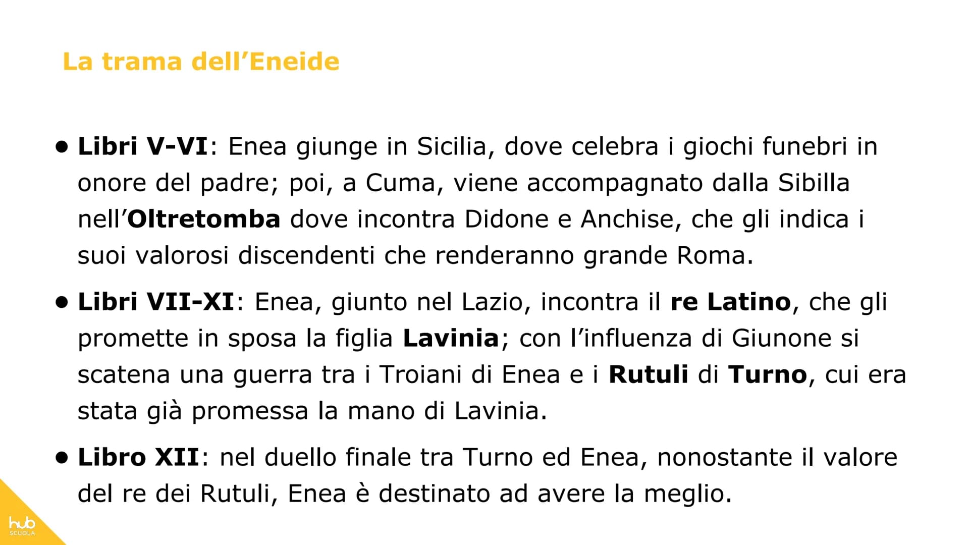 # hub
SCUOLA
# L'Eneide # Definizione
L'Eneide è un poema epico in
latino composto da Virgilio a
partire, circa, dal 29 a.C. e
lsciato inc