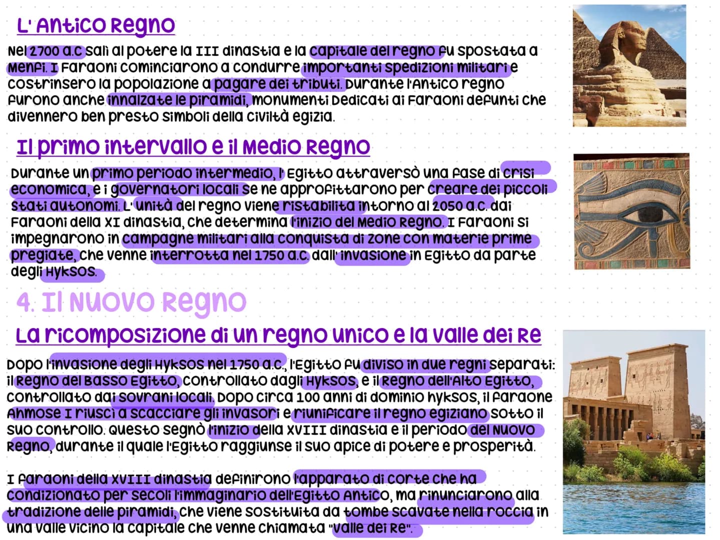 # La civilta egizia
1. Il dono del Nilo
Il ruolo fondamentale del Nilo
Il Nilo è un fiume lunghissimo e nasce da grandi laghi dell'Africa