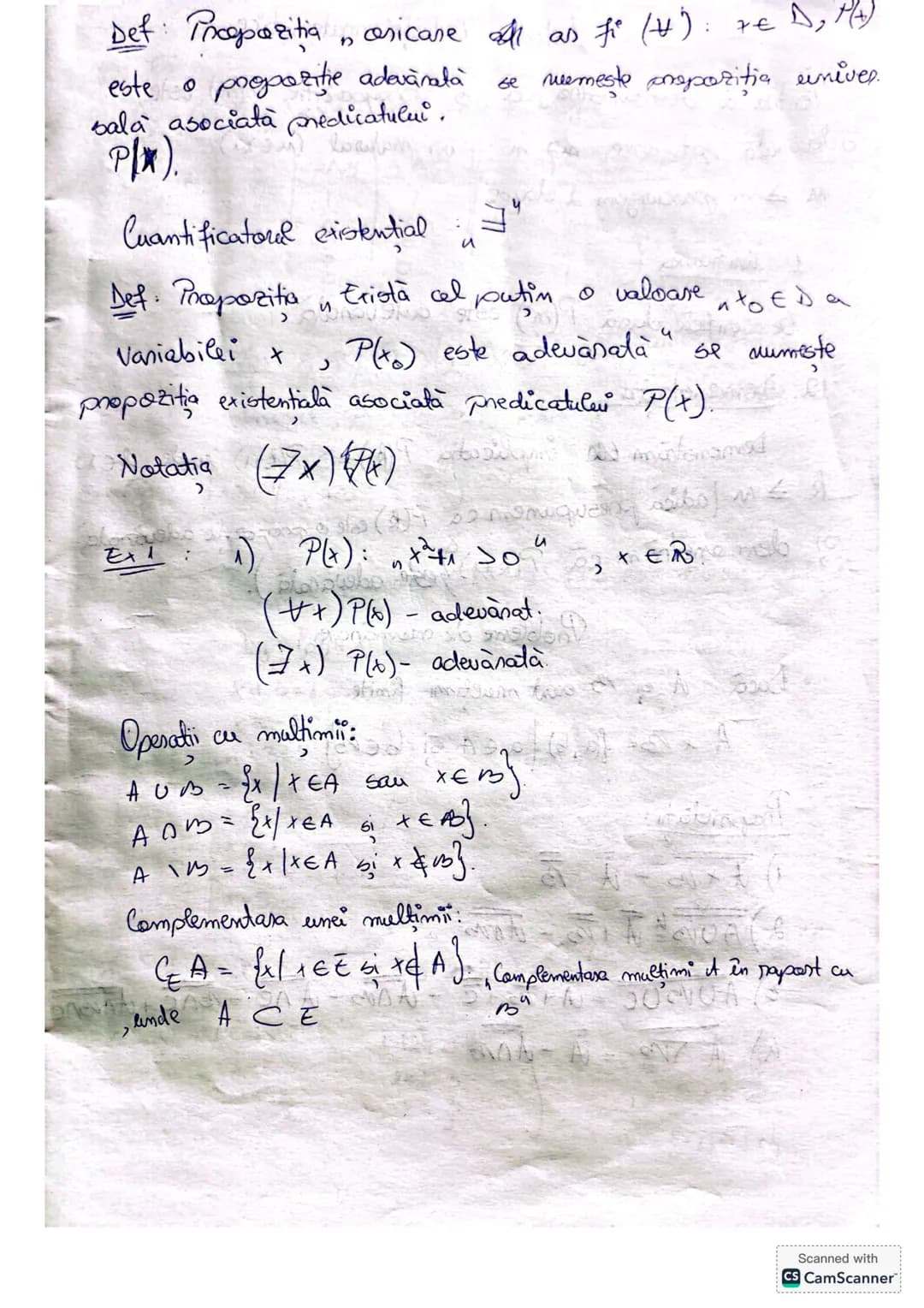 Propoziti. Operatie logice clementare.
Def. O prepozitie este een encent despre care se poate a firma
cu certitudine ca este adevărată sau