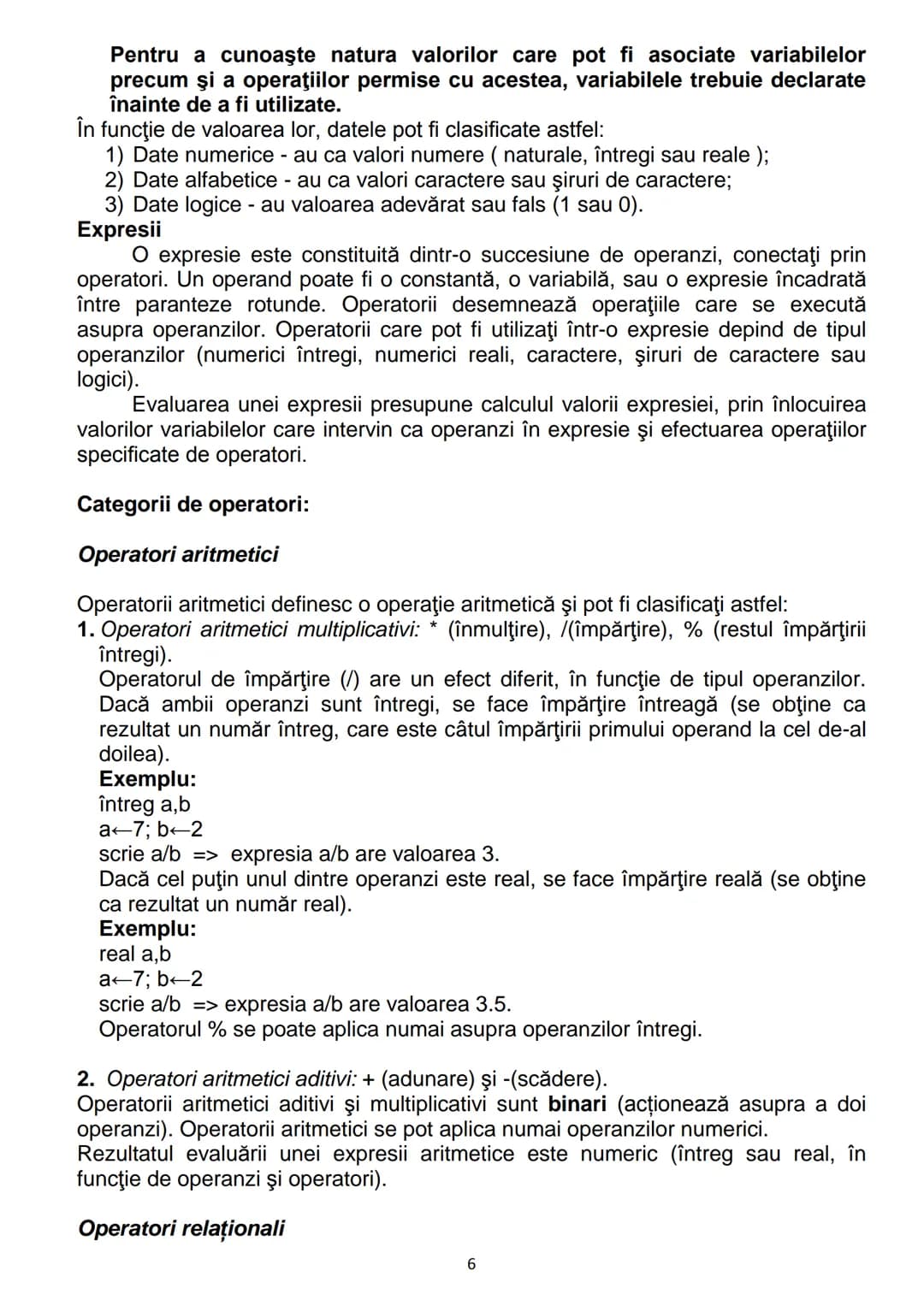 # CONŢINUTURI Bacalaureat
1. Algoritmi
1.1. Noţiunea de algoritm, caracteristici
1.2. Date, variabile, expresii, operaţii
1.3. Structuri