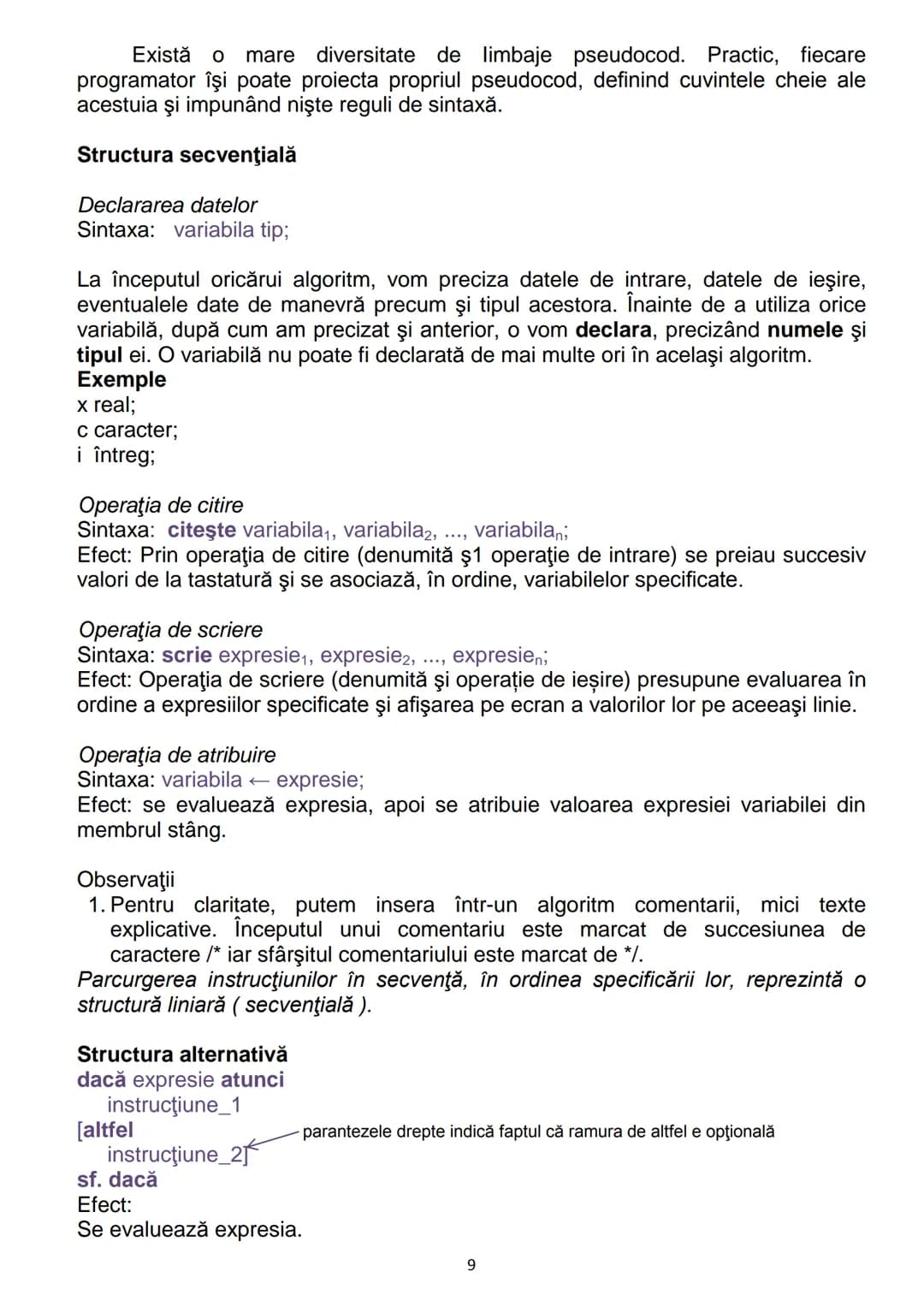 # CONŢINUTURI Bacalaureat
1. Algoritmi
1.1. Noţiunea de algoritm, caracteristici
1.2. Date, variabile, expresii, operaţii
1.3. Structuri
