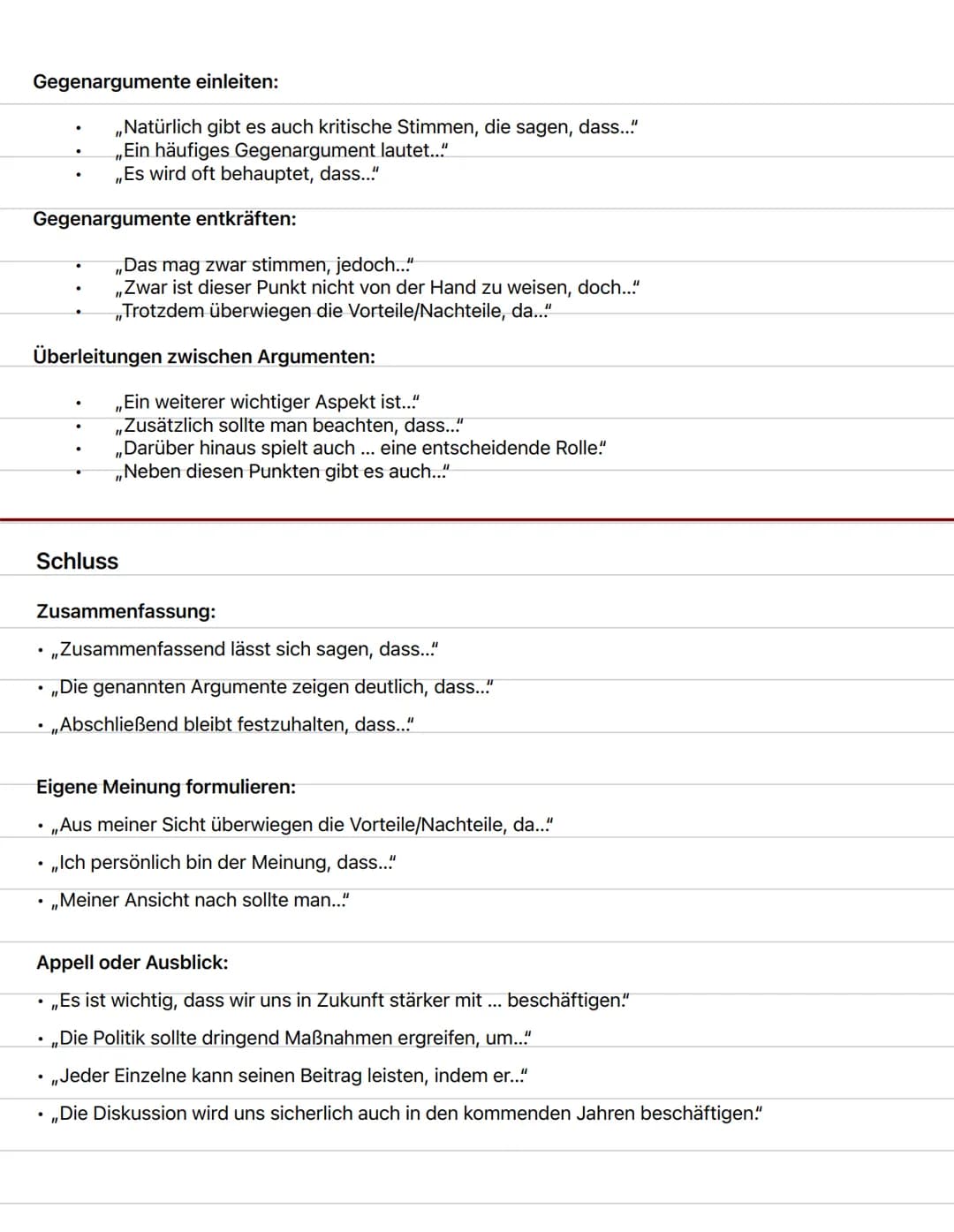 # Erörterung
Stil: Sachlich, klar, formal
Aufbau: Einleitung: Ziel: Leser neugierig machen
Thema erklären
Einleitung
Inhalt: 1) rethorisc