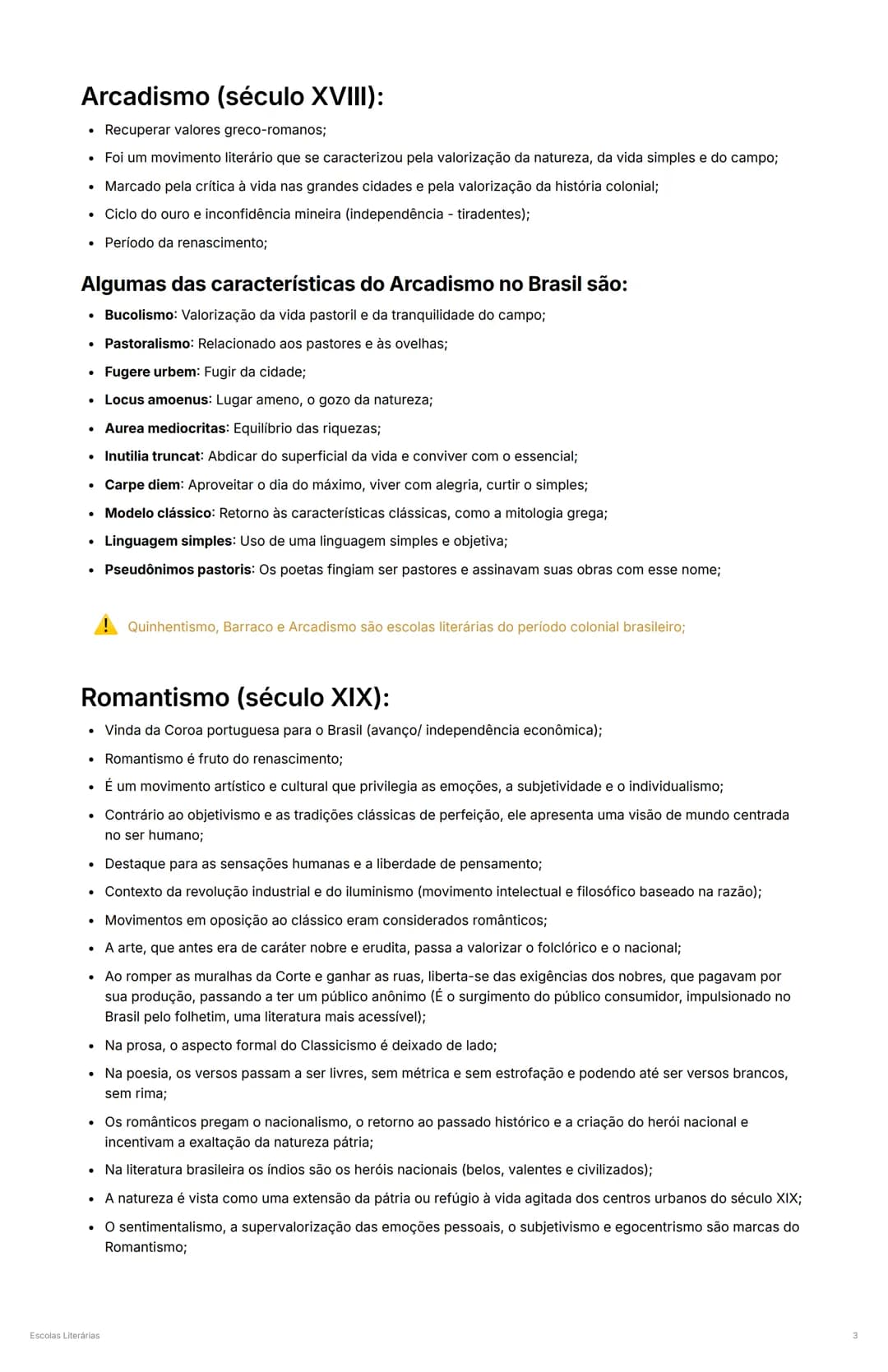 # Escolas Literárias
* Criado @February 4, 2025 11:16 AM
* Aula LITERATURA
* Revisado
## MOVIMENTOS LITERÁRIOS BRASILEIROS ATÉ O SÉCULO XI