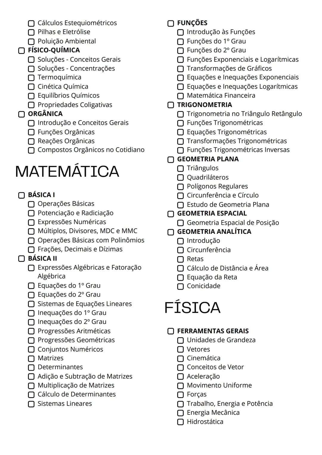 # CHECK LIST
ENEM 2025
HISTÓRIA
INTRODUÇÃO
Linha do tempo
PRÉ-HISTÓRIA
Pré-História
IDADE ANTIGA
Antiguidade Oriental
Antiguidade C