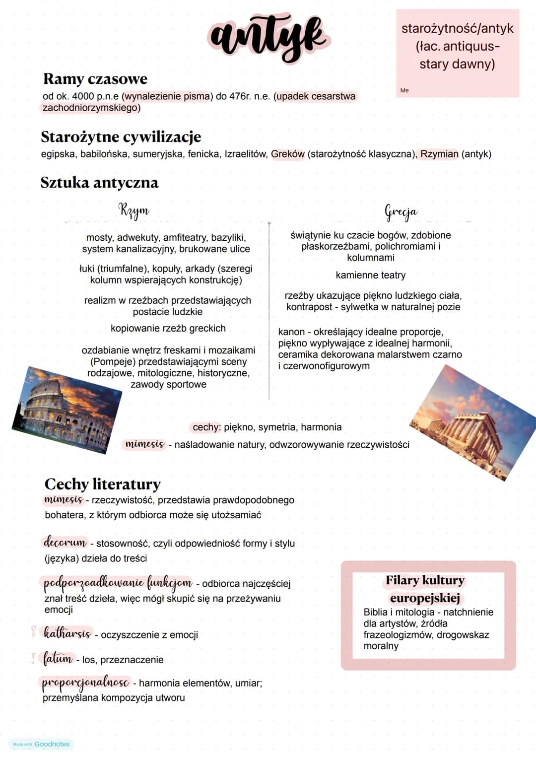 # antyk
Ramy czasowe
od ok. 4000 p.n.e (wynalezienie pisma) do 476r. n.e. (upadek cesarstwa
zachodniorzymskiego)
Starożytne cywilizacje
