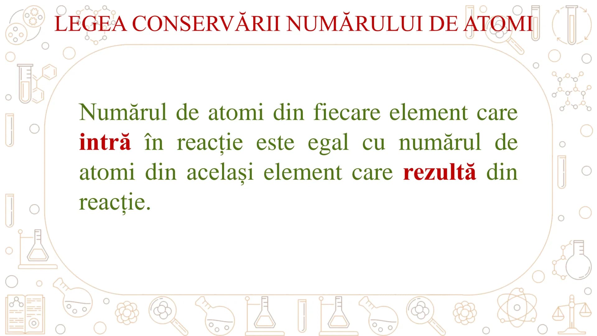 # REACȚII CHIMICE
ECUAȚIA REACȚIEI CHIMICE # REACȚIA CHIMICĂ
Fenomenul chimic prin care una sau mai multe
substanțe se transformă în alte