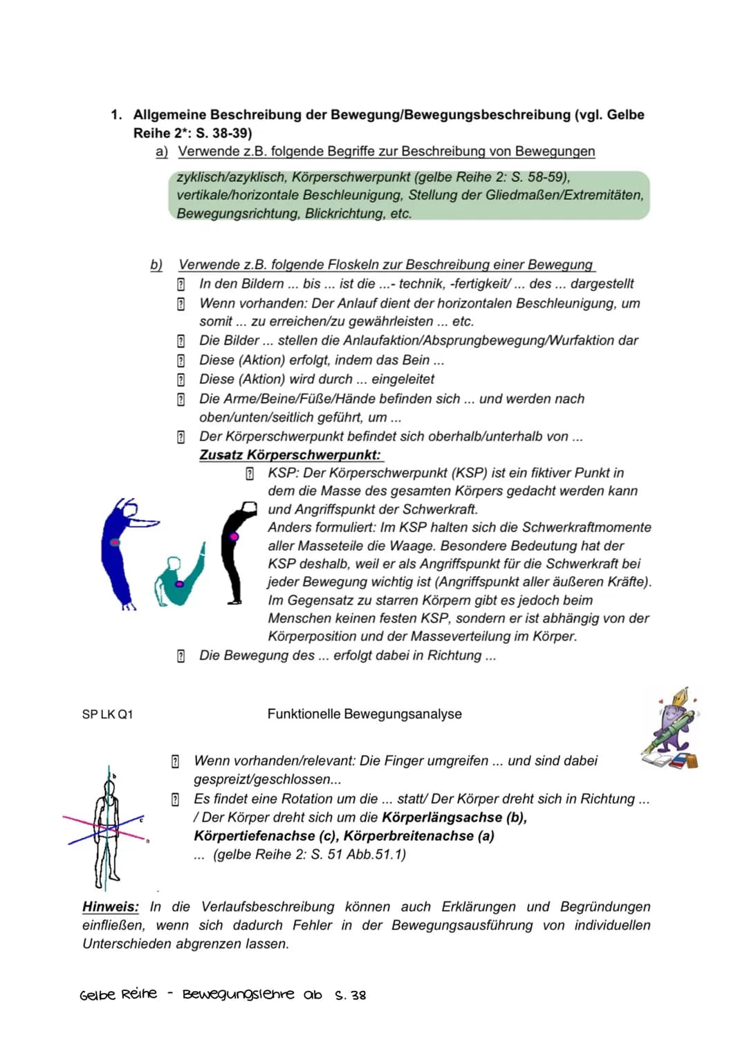 Lektion 5
(PowerPoint)
Hallo Leute,
folgende Infos möchte ich euch noch vor der Klausur geben.
Themen:
* Morphologische Bewegungsanalyse