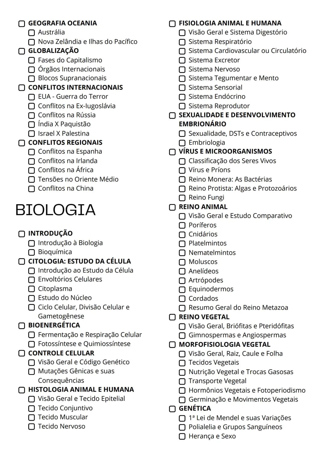 CHECK LIST
ENEM 2025
HISTÓRIA
INTRODUÇÃO
Linha do tempo
PRÉ-HISTÓRIA
Pré-História
IDADE ANTIGA
Antiguidade Oriental
Antiguidade Clássica