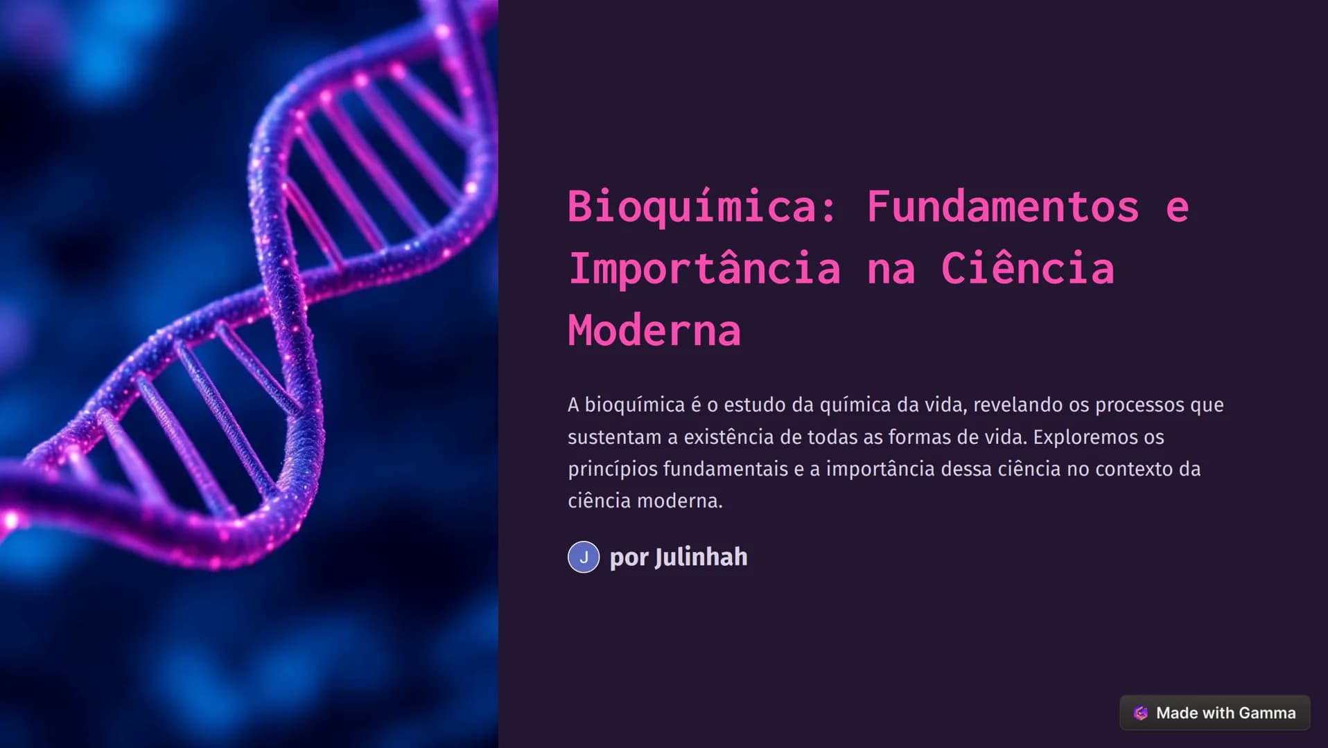 Bioquímica: Fundamentos e
Importância na Ciência
Moderna
A bioquímica é o estudo da química da vida, revelando os processos que
sustentam a