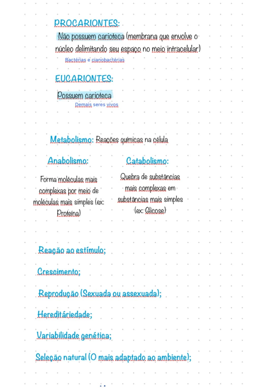 # Biologia
Organização dos seres vivos
Átomo: Parte pequena da matéria, formada por prótons, neutrons e elétrons
Molécula: Junção de átomo