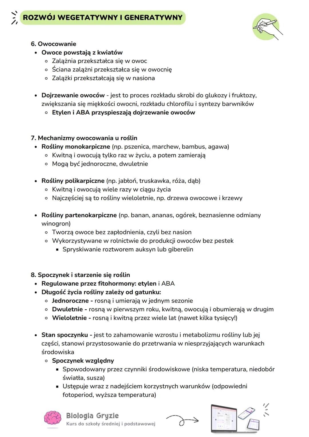 # ROZWÓJ WEGETATYWNY I GENERATYWNY
1. Rozwój wegetatywny rośliny - jest to proces który obejmuje:
* Wzrost rośliny (może trwać kilka/kilka