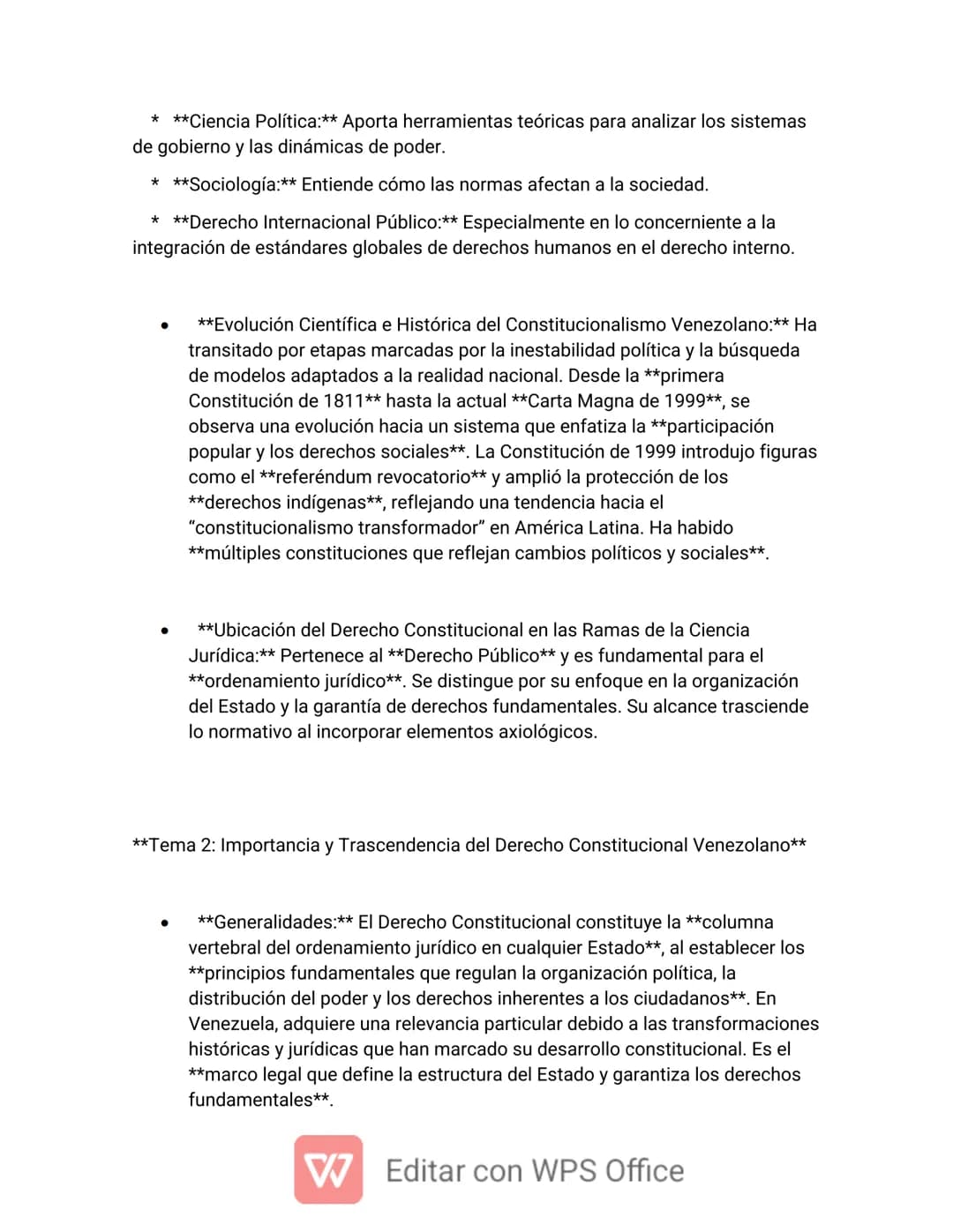 Guía de Estudio para un Examen de Derecho Constitucional Venezolano
**Tema 1: El Derecho Constitucional**
**Concepto del Derecho Constituc