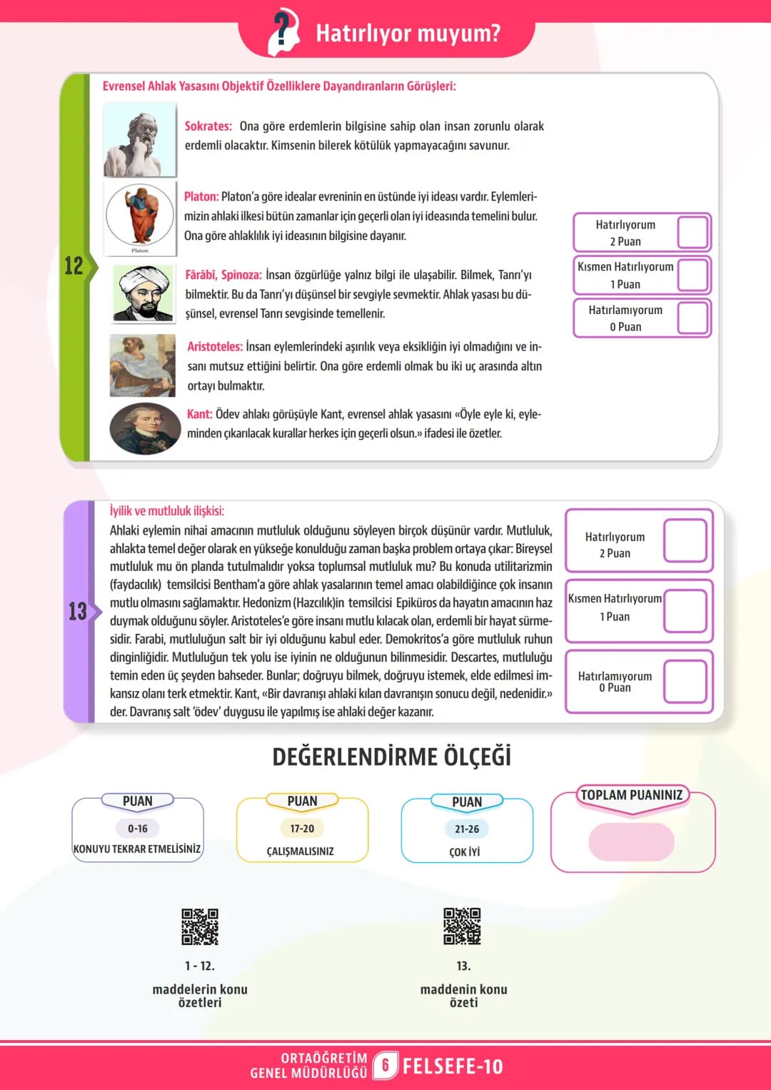 Ünite
Konu
*
*
***
*
*MURIYETI MILLI EGIT*
*HE CUMHU*
*IDITNY*
ORTAÖĞRETİм
GENEL MÜDÜRLÜĞÜ
ÇALIŞMA
DEFTERİ
FELSEFE 10
FELSEFENİN