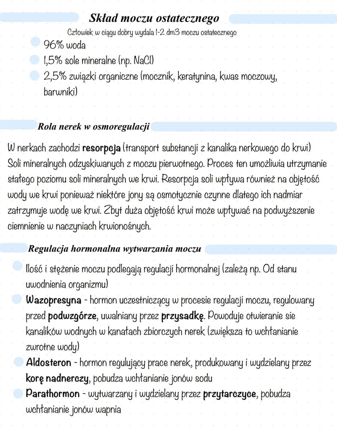 # Budowa i funkcje układu moczowego
Wydalanie - proces fizjologiczny polegający na usuwaniu zbędnych i szkodliwych
przemian materii, powsta