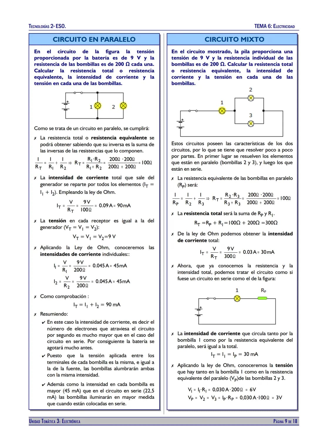 TECNOLOXÍAS 2. ESO.
TEMA 6: ELECTRICIDAD
# UNIDAD TEMÁTICA 6
# ELECTRICIDAD
9 V
4V
4 k$\Omega$
8 Κ$\Omega$
16 Κ$\Omega$
32 Κ$\Omega
