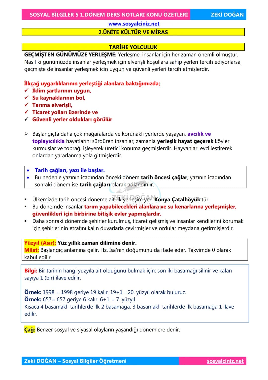 SOSYAL BİLGİLER 5
DERS NOTLARI
KONU ÖZETLERİ
Zeki DOGAN
00
Sosyal Bilgiler Öğretmeni
www.sosyalciniz.net
ZEKİ DOĞAN
sosyalciniz.net # S