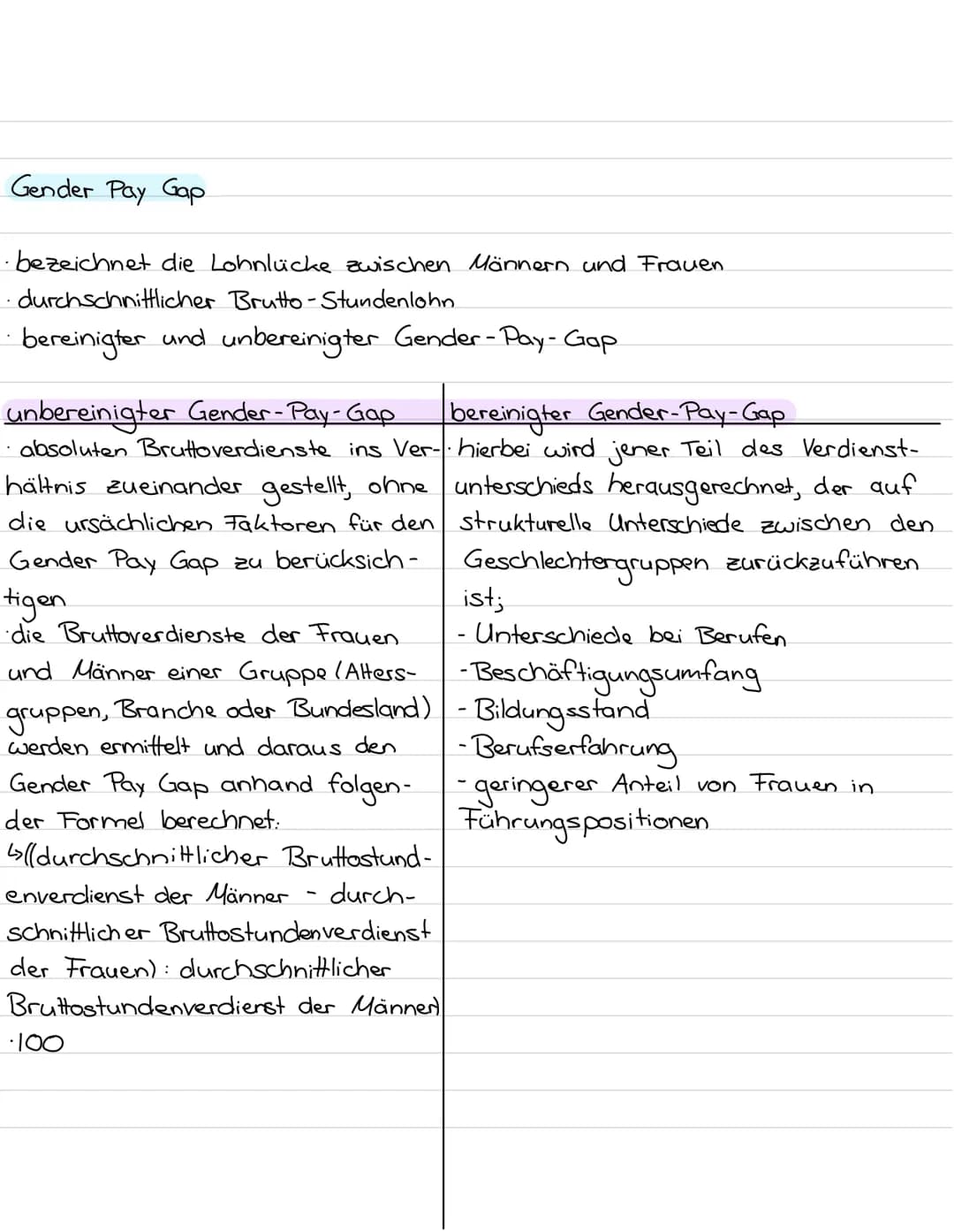Lernzettel
• Flexibilisierung der Arbeit
• Gender pay gap
• atypische Beschäftigung
• prekäre Arbeit
• Industrie 4.0
• Typologie der Arbeit