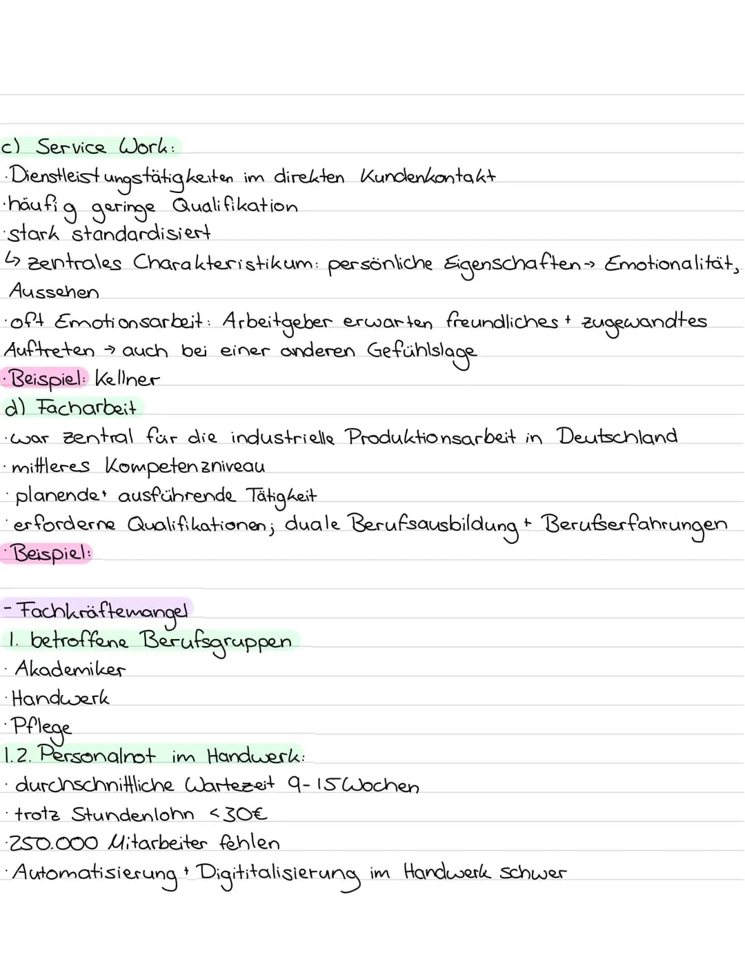 Lernzettel
• Flexibilisierung der Arbeit
• Gender pay gap
• atypische Beschäftigung
• prekäre Arbeit
• Industrie 4.0
• Typologie der Arbeit