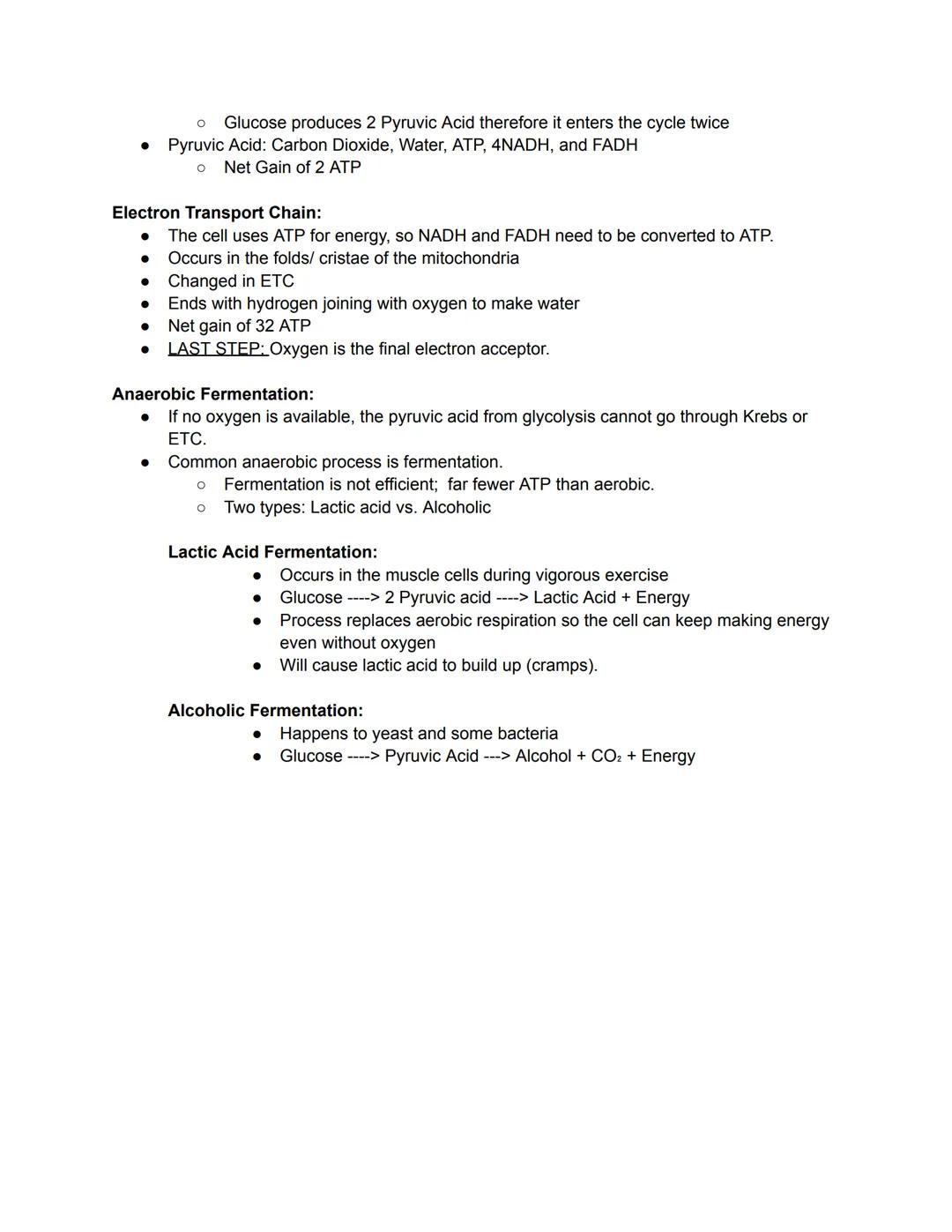 # PHOTOSYNTHESIS
Occurs: In Chloroplast
Purpose: To convert light energy into chemical energy
Uses light, carbon dioxide, and water to ma