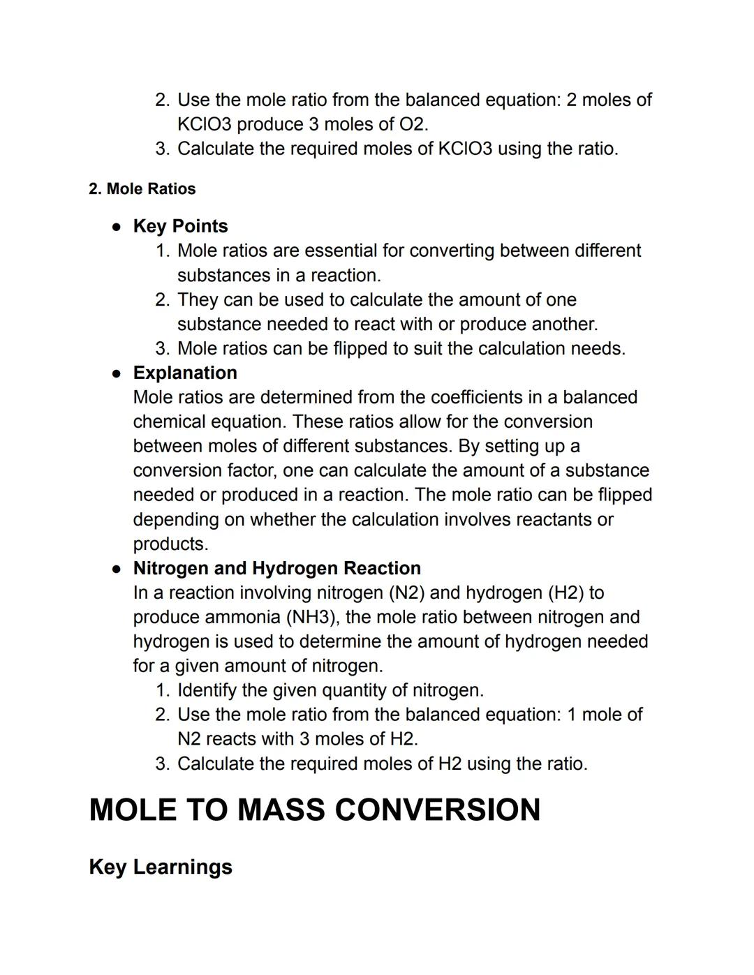 # MOLES AND AVOGADRO'S NUMBER
Key Learnings
1. Avogadro's Number and Mole Concept: Avogadro's number is a
constant used to count particle
