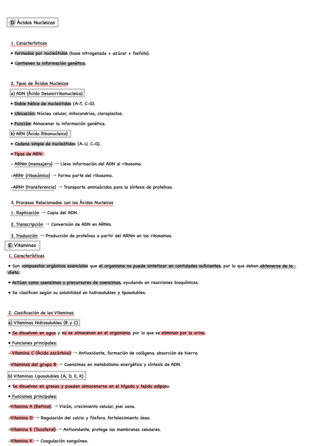 # Bioquímica
1. Seres vivos e inertes
Los seres vivos se diferencian de los seres inertes porque:
* Se nutren.
* Se relacionan con su
