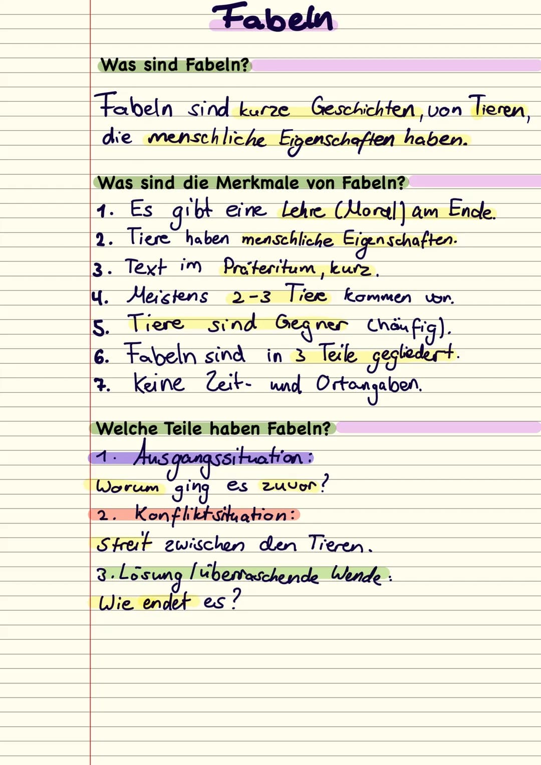 # Fabeln
Was sind Fabeln?
Fabeln sind kurze Geschichten, von Tieren,
die menschliche Eigenschaften haben.
Was sind die Merkmale von Fabel