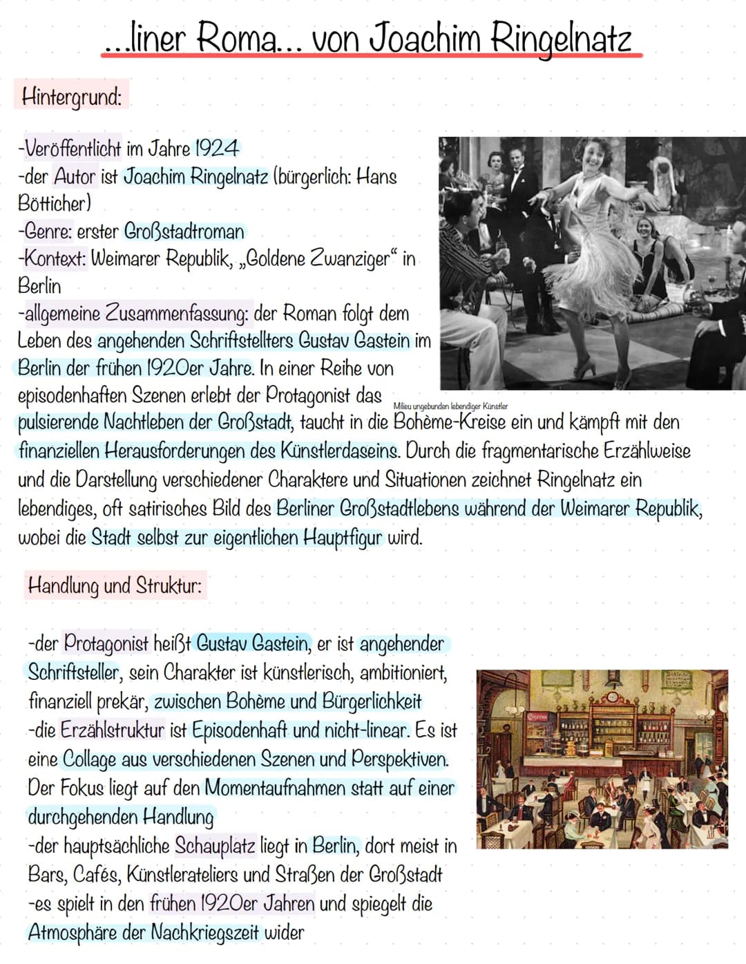 ### Hintergrund:
liner Roma... von Joachim Ringelnatz
-Veröffentlicht im Jahre 1924
-der Autor ist Joachim Ringelnatz (bürgerlich: Hans
Bö