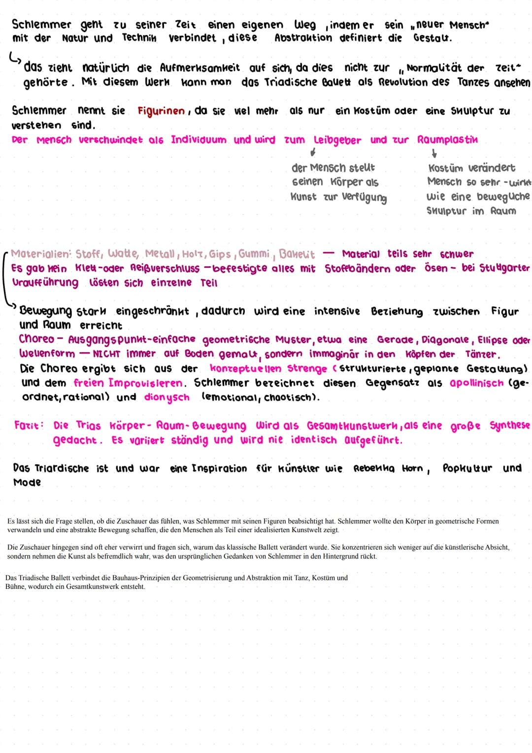# Triadisches Ballett
Analyse:
Raum-Körper-Bewegung
Fühlen wir bei seinen Figuren das was er will?
Material, andere Größen, Farben, Bewegun