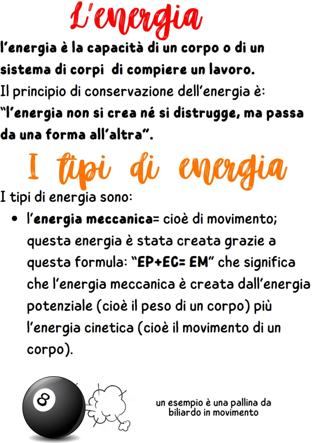 # L'energia
l'energia è la capacità di un corpo o di un
sistema di corpi di compiere un lavoro.
Il principio di conservazione dell'energia