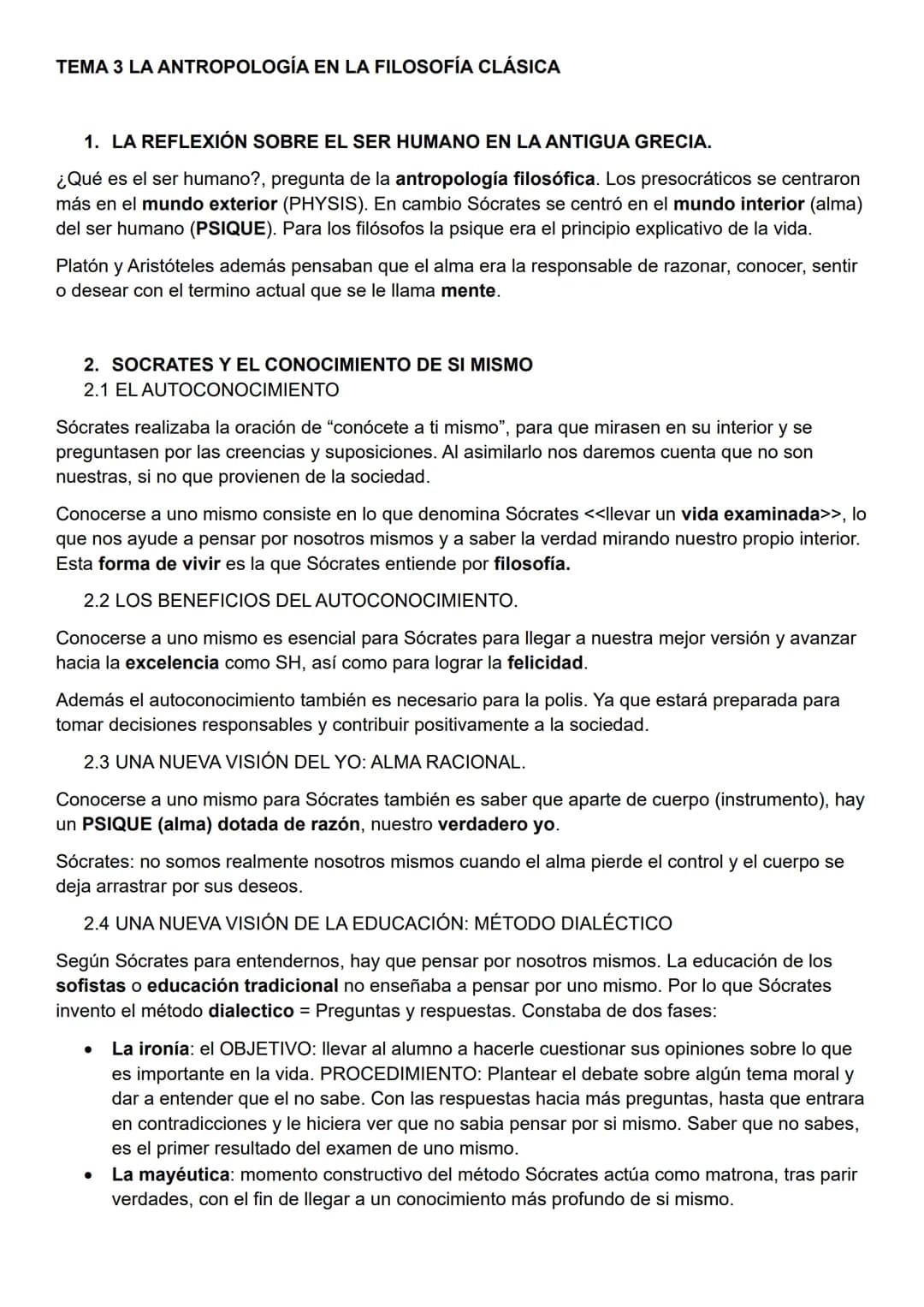 # TEMA 3 LA ANTROPOLOGÍA EN LA FILOSOFÍA CLÁSICA
1. LA REFLEXIÓN SOBRE EL SER HUMANO EN LA ANTIGUA GRECIA.
¿Qué es el ser humano?, pregun