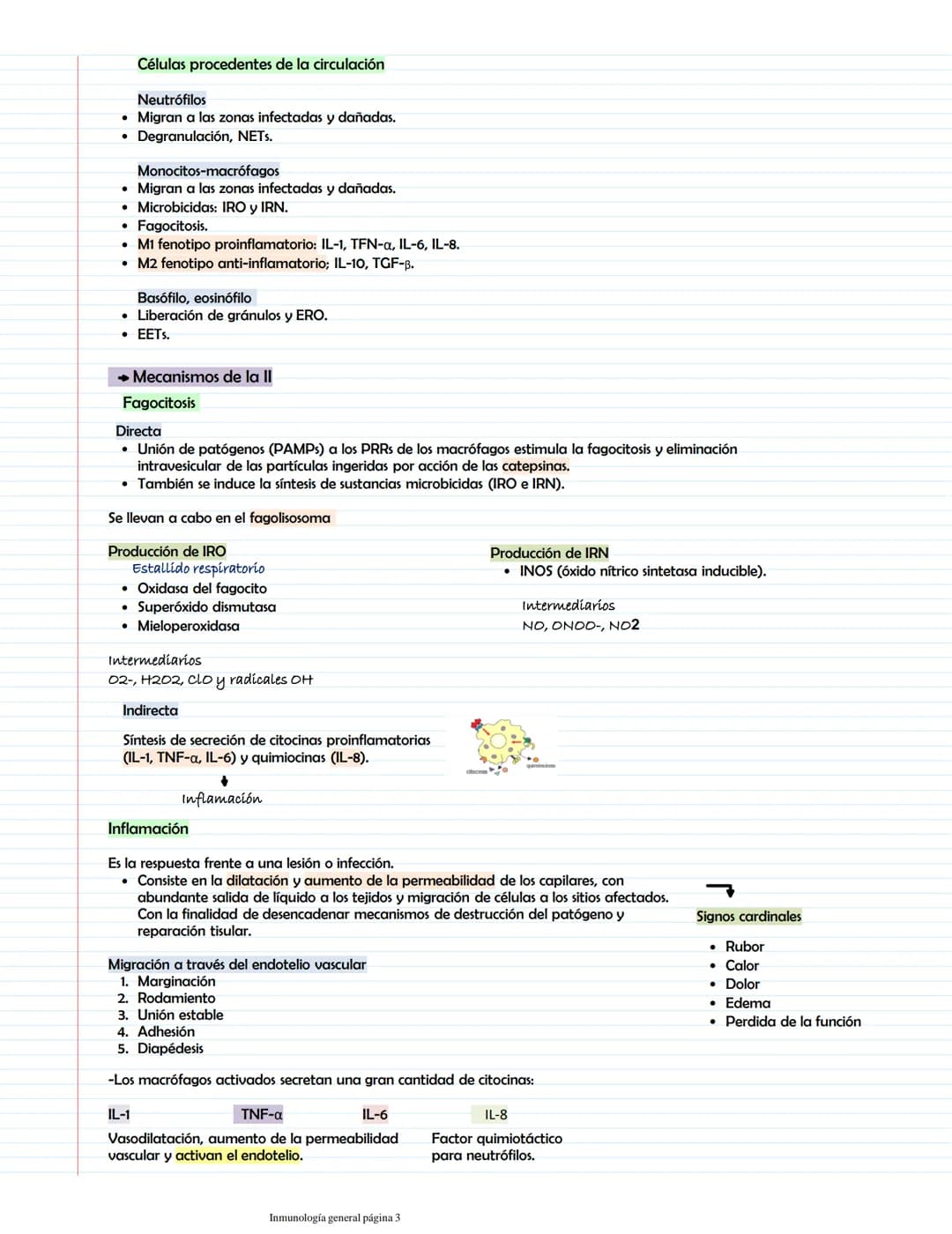 # Características generales de la II, PAMPs y PRRS
Inmunidad innata
Participantes:
Primera línea
Inmunidad innata
Barreras naturales
M