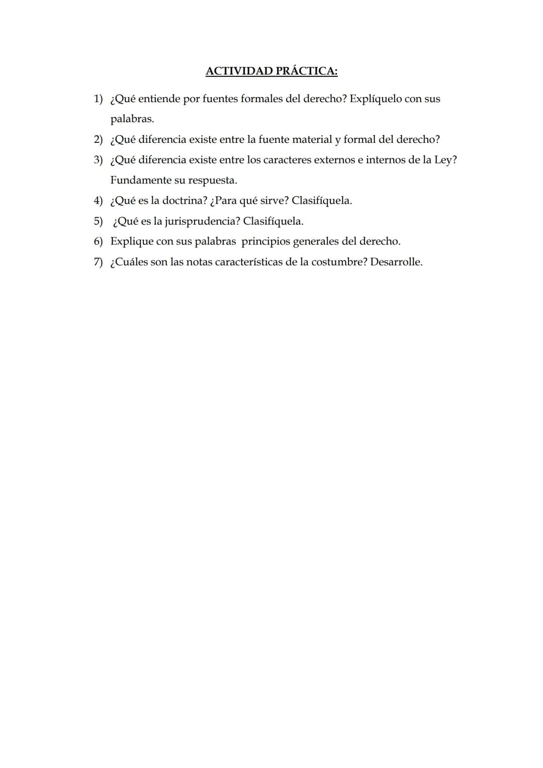 MATERIA: DERECHO
CURSO: 4° ECONOMIA
T.P.: FUENTES DEL DERECHO
PROFESOR: Abg. Mariano DIAZ.
FUENTES DEL DERECHO
Introducción:
A través
